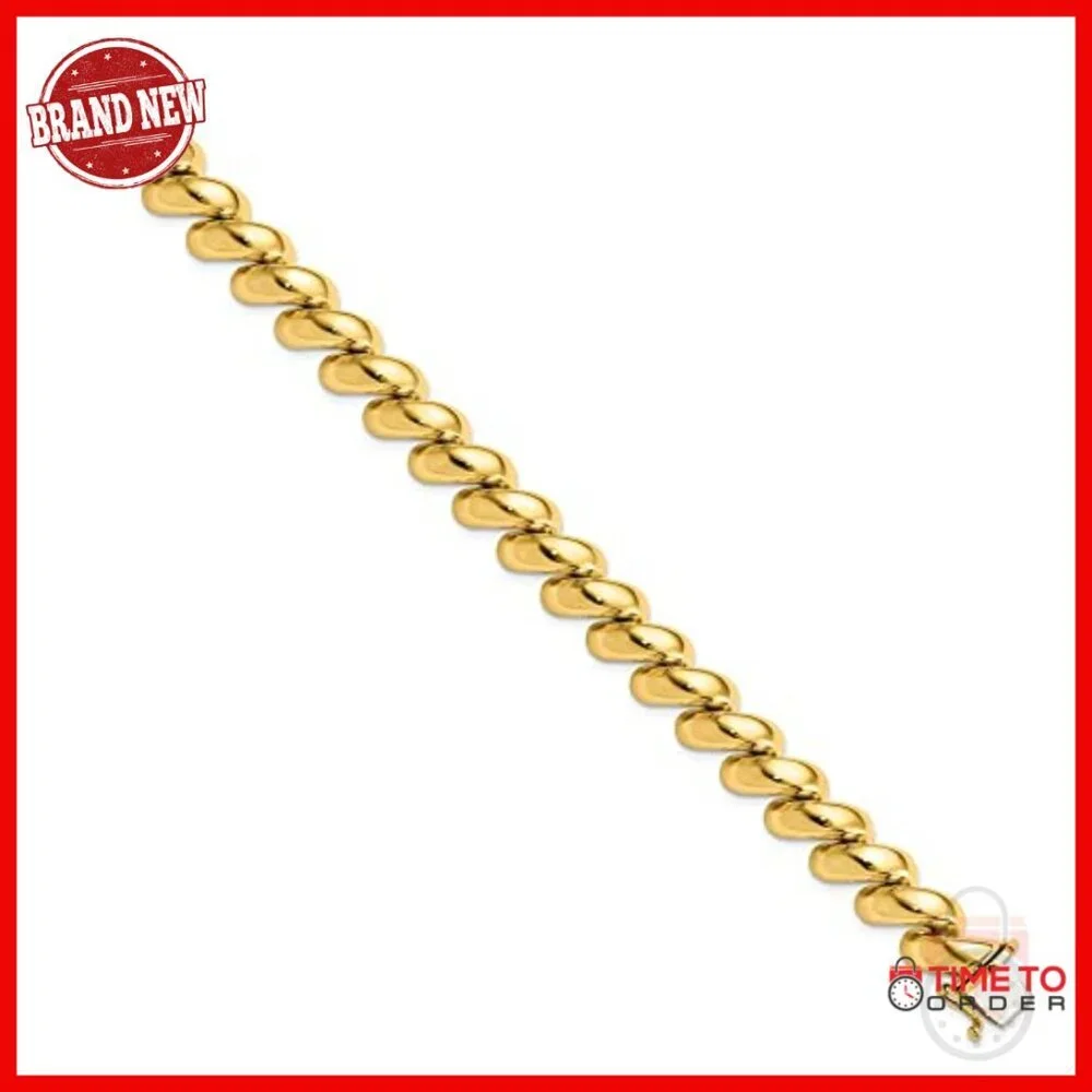 14K Yellow Gold San Marco Chain Bracelet 7
